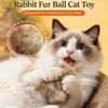 Rabbit Fur Ball Cat Toy, Soft Fluffy Cat Toy Ball, Rabbit Fur Ball Soft Plush Cats Toy, Catnip Toys for Indoor Cats, Indoor Interactive Kitten Toys Fo