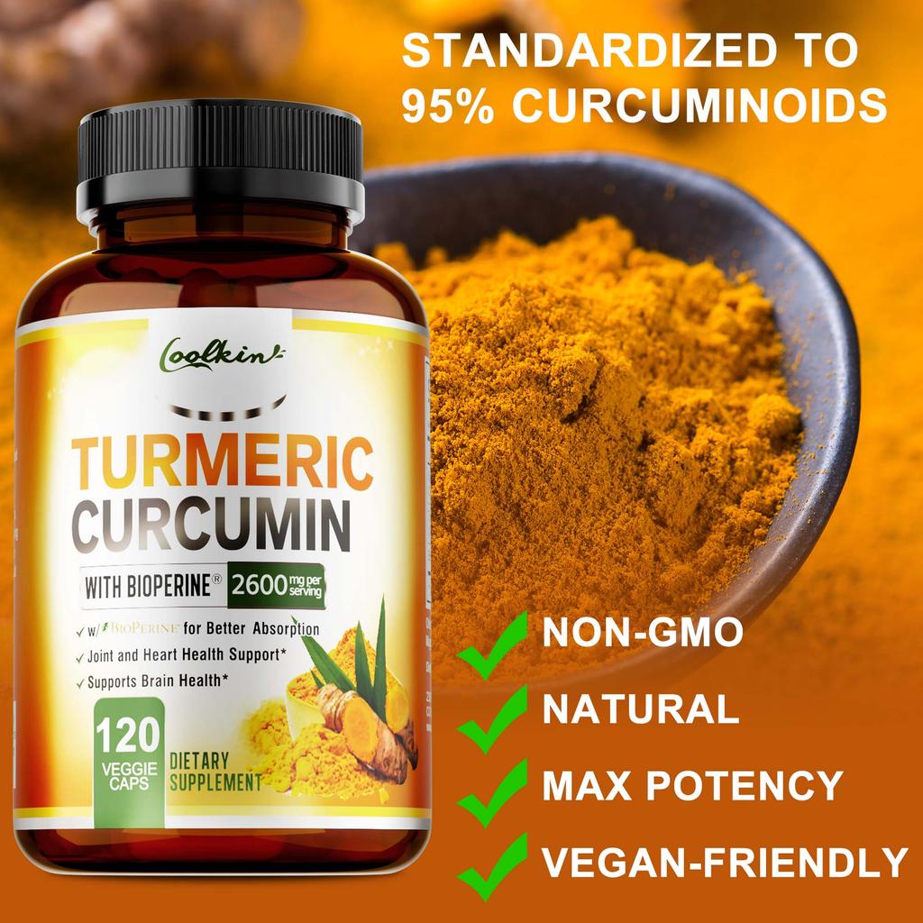 Kurkuma Curcumin 2600mg - Gelenkgesundheit, Linderung von Gelenkschmerzen und Entzündungen