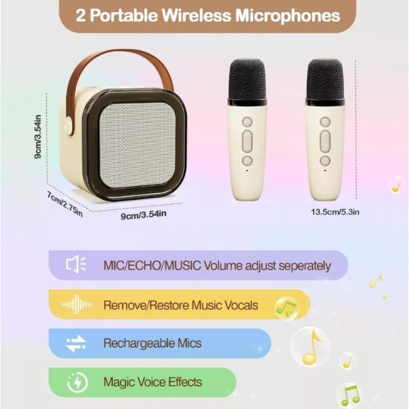 Wireless Mini Karaoke Speaker With Karaoke Bluetooth Microphone Home RGB Light Portable KTV Karaoke Machine