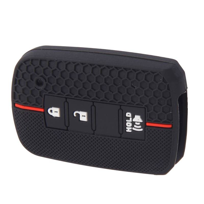 3 Button Smart Fob Remote Key Fob Cover Case Protector fit for Toyota Highlander RAV4 Land Cruiser LC200 Tacoma Black Silica Gel