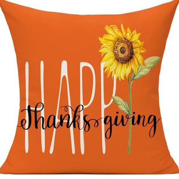 New Thanksgiving Holiday Print Pillow Pillow Sofa Bedside Home Pillow Case Waist Cushion Cover