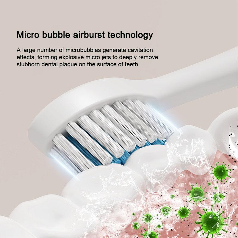 Smart Sonic Electric Toothbrush Teeth Whitening Ultrasonic Vibration Oral Cleaner Tooth Care IPX7 Waterproof Replacement Heads