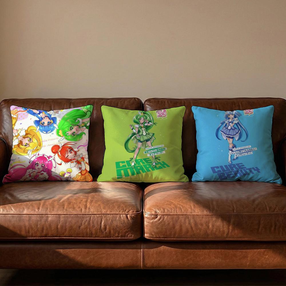 Cartoon SSmile PPrecures Cushion Cover Soft Reversible Durable Pillow Cover MultiScene Use for Home Car Daily Comfort
