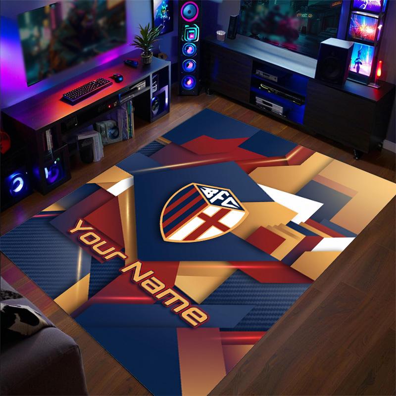Crystal Velvet Rug Bologna FC Print Custom Name Text Floor Mat Home Decor