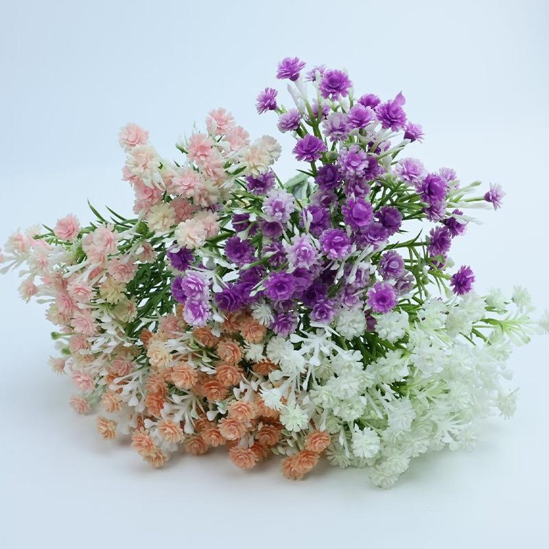 Simulation Gypsy Green Plant Decoration Hand Holding Plastic Flower Handle Touching Fake Bouquet Photo Props Home