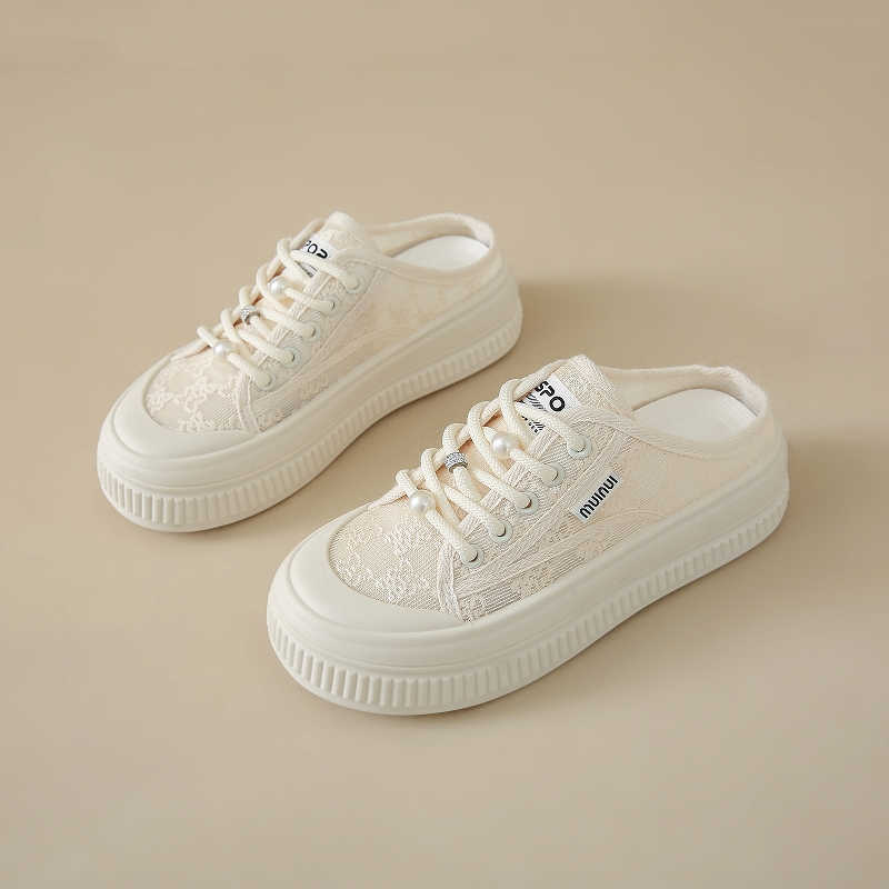 Fashion In The Forest Round Tip Luxery Shoes Mules Black Moccasin Walking Sneakers For Women Sports 2025new Outings Womenshoes