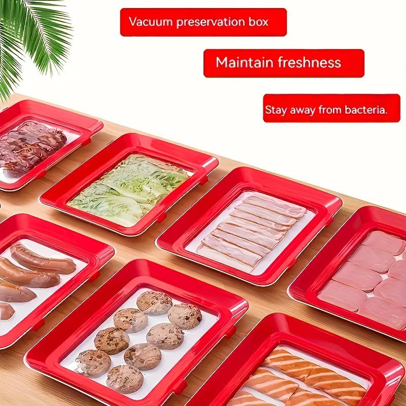 Durable  Reusable Food Storage Trays - Plastic Kitchen Organization and Restaurant Use - Fridge Replacement Storage Boxes, Battery-Free