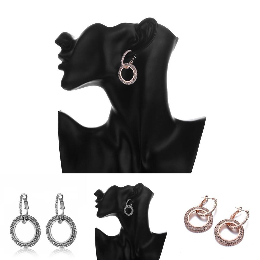 Unique Alloy Earrings With Rhinestones Perfect For Weddings And Special Occasions