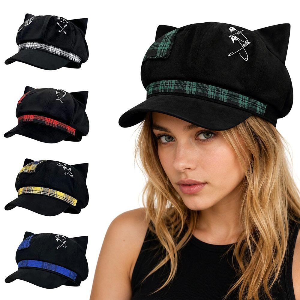Y2K Newsboy Cap Adjustable Octagonal Hat New Beret Hat Women Men