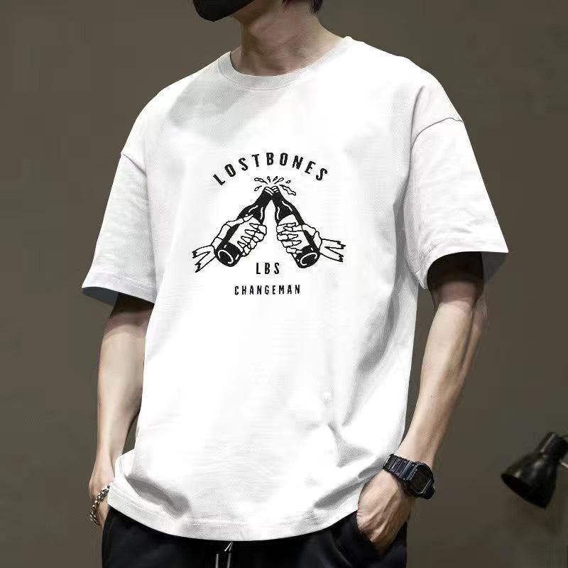 

Short sleeved t-shirt men s American fashion brand letter short sleeved t-shirt ins summer pure cotton Japanese simple and versatile trendy t-shirt S