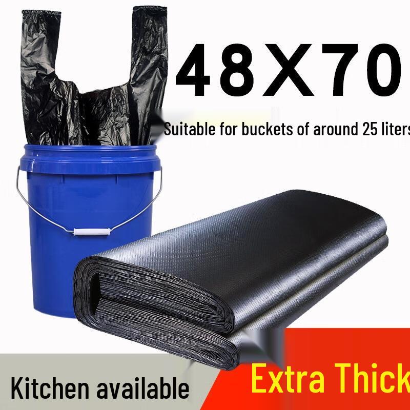 

HANDUNYOU 3-Mil Black Household Garbage Bags with Handles