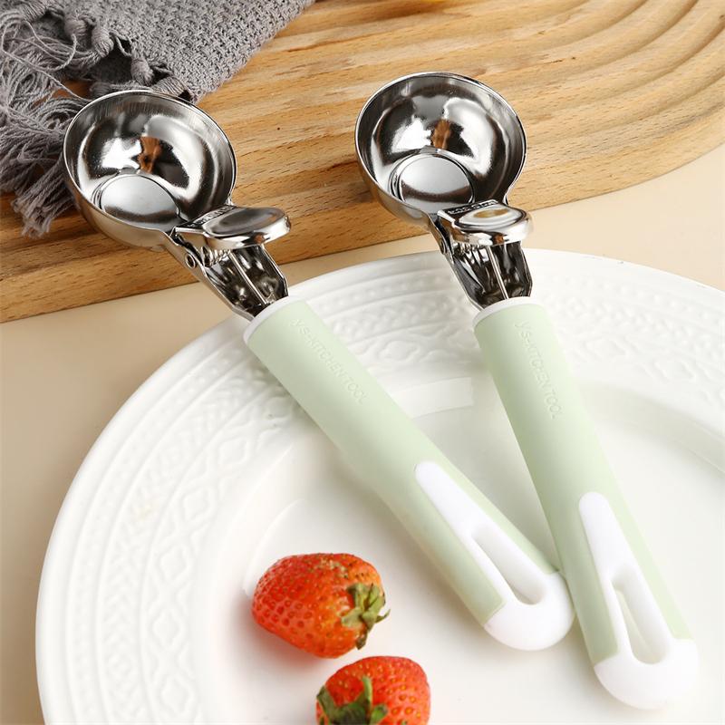 304 Stainless Steel Ice Cream Scoop Digger Non-Stick Watermelon Fruit Ball Yogurt Spoon Multifunctional Tool For Kitchen Bar