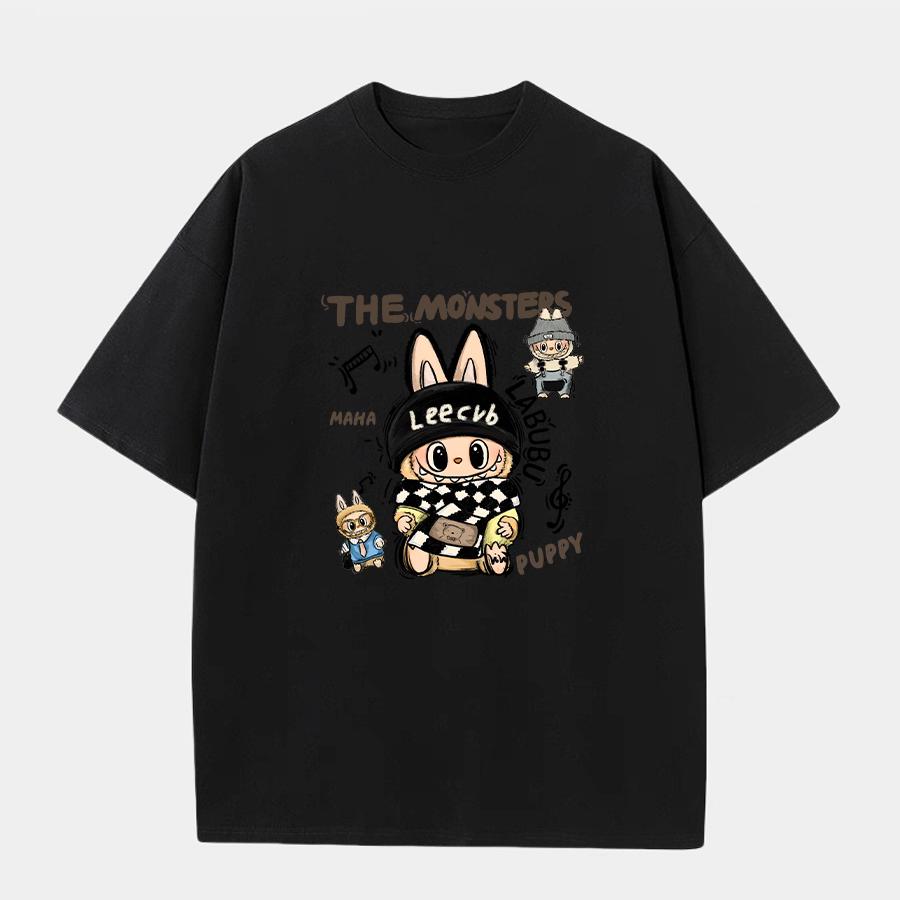 Cartoon LABUBU 3D Print Mens T-Shirt Short-Sleeved Boys and Girls T-shirt Versatile Casual Trend Clothes Gift