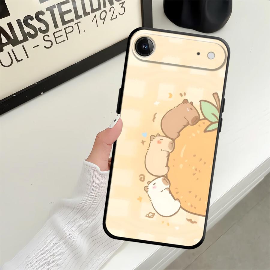 Black Soft Phone Cover Case for iPhone 13 12 11 17 Pro Max 7 8 15 16 14 Plus XS Max 17Air XR Cartoon Pufferfish