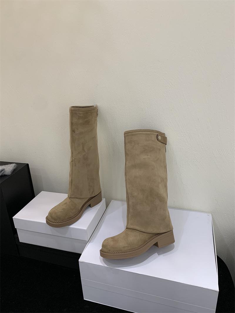 

Two-wear boot removable thick-soled trouser tube boots women s 2025 autumn and winter new retro knight boots medium boots 39