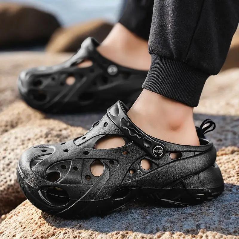 Height Men's Sandal Hole Shoes Beach with Platform Open Toe New Fashion Luxury 2026 Summer Sale Clearance Big Size H Male Shoe