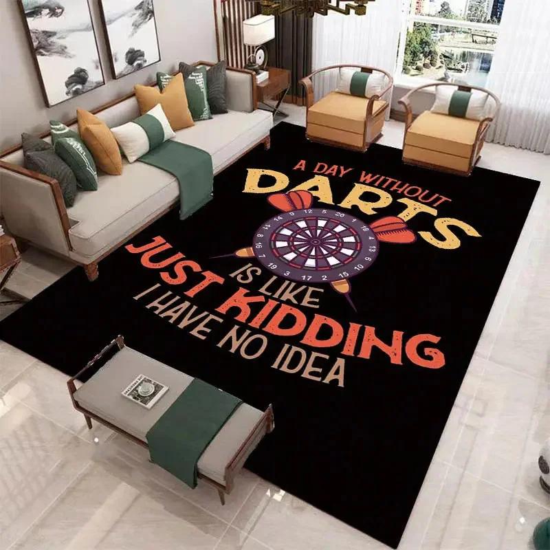 Sport Carpet Dart Board Arrow Floor Mat Dart Target Print Rugs Living Room Game Room Bedroom Rug Non-slip Door Mat Home Decor