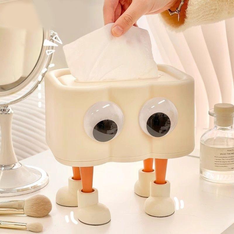 Lovely Tissue Dispenser Collection Unique Paper Storage Box Paper Box with Eyes Adorned Convenient Paper Dispenser