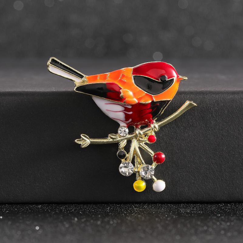 1Pcs Unisex Animal Pins Luxury Enamel Branch Bird Brooches For Women Casual Party Jewelry Accessories Gifts Decoration