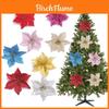 Splendido Set da 10 Fiori Stella di Natale Grandi Glitterati per Decorazione Albero Festivo