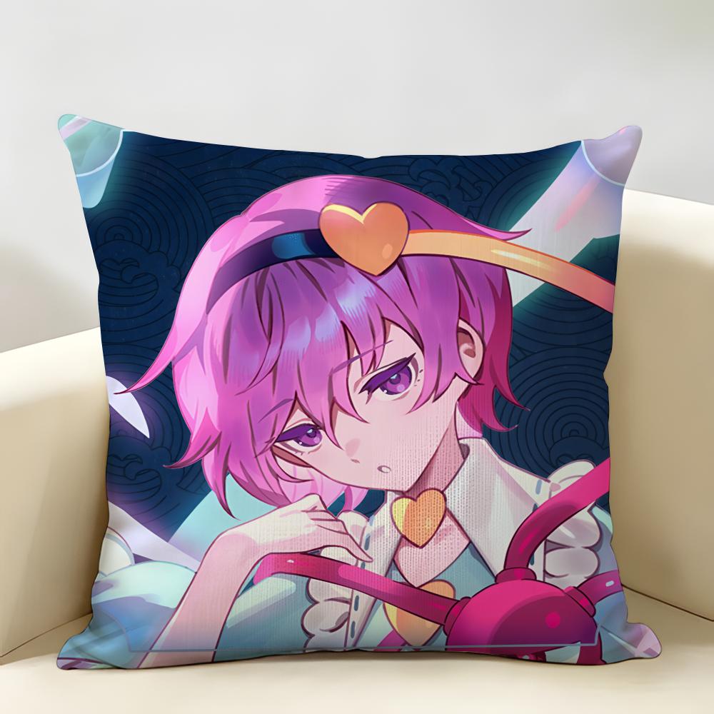 TTouhou Project Role Game Cushion Cover Natural Linen Organic Fabric DoubleSided Printing Room Sofa Decor Pillow Case