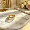 Exquisite 18K Gold Plated Large Diamond Ring - Colorfast Premium Jewelry