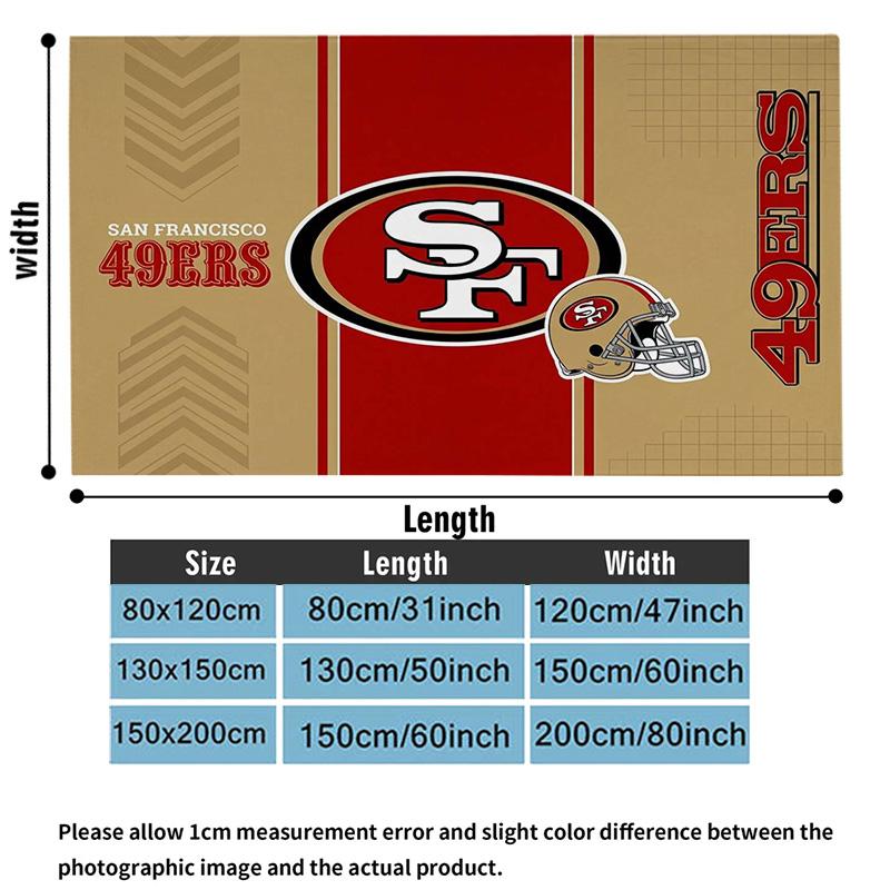 San Francisco 49ers Flanelldecke Hochwertig Warm Bequem Decke für Alle Jahreszeiten Perfekt für Geschenke Heimdekoration