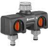 GARDENA 2-way Watering Selector – Double Independent Water Outlets – Single GARDENA Connection – 5-year Warranty (8193-20)