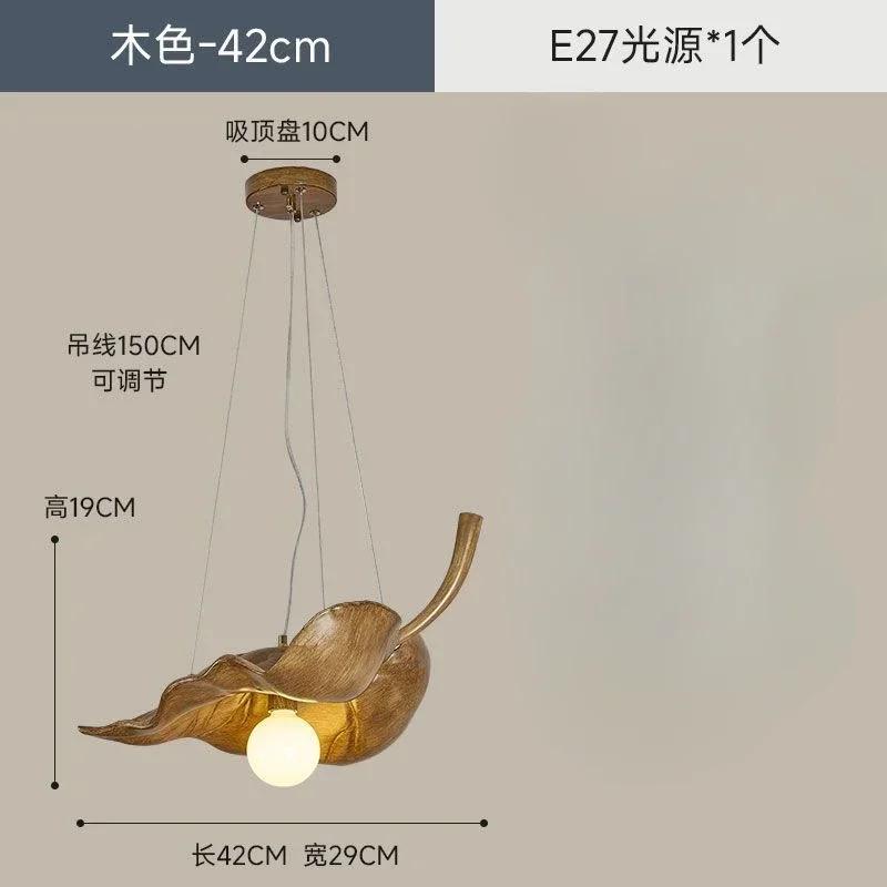 W2557 Zen inspired retro leaf restaurant chandelier with personalized creativity Wabi Sabi style homestay tea room lighting fixt