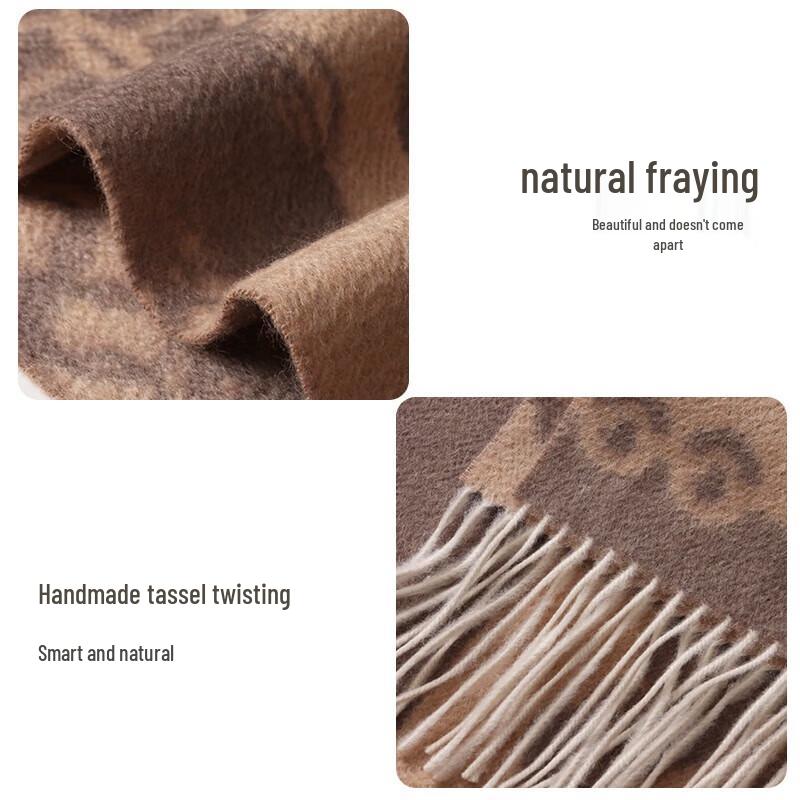 Hengyuanxiang Women's Double-Sided Cashmere Scarf