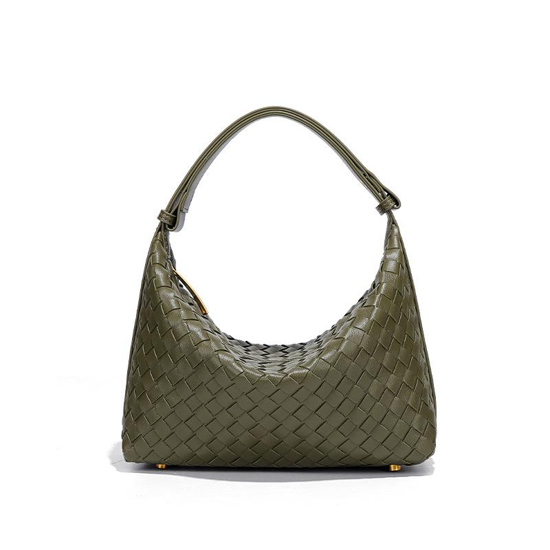 

Премиальный ланч-бокс для ручной переноски однотонная плетеная женская сумка из мягкой кожи большой вместимости сумка-пельмень универсальная модная сумка через плечо под мышкой