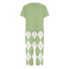Women's Printed Two Piece Short Sleeve Pajama Set with Pants for Casual Sleepwear