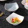 Japanese Irregular Square Glazed Ceramic Snack & Appetizer Plate, Tableware for Japanese Cuisine.