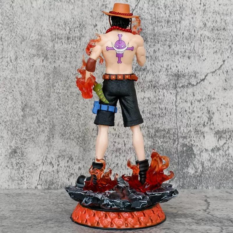 25cm New One Piece Ace Gk Fantasy Third Anniversary Super Huge Collect Figures Trendy Statue Anime Decoration Christmas Gift