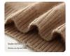 7-Gauge Double-Strand Ribbed Roll-Neck Women's Cashmere Sweater for Autumn/Winter