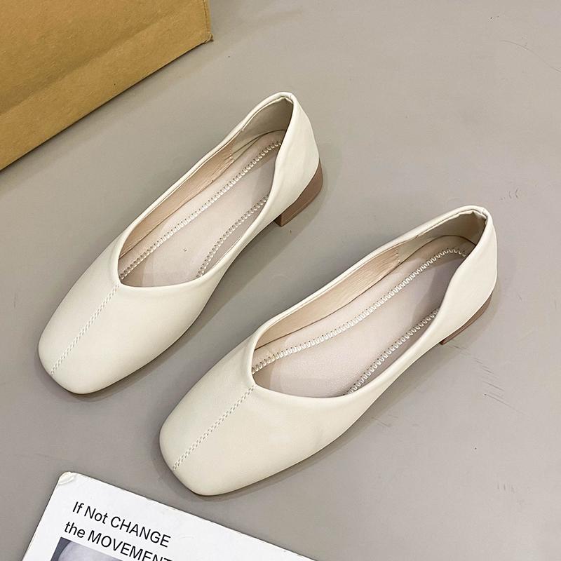 Women Shoes Autumn Shallow Mouth Casual Female Sneakers Flats Square Toe Fall New Summer Moccasin  PU Fash