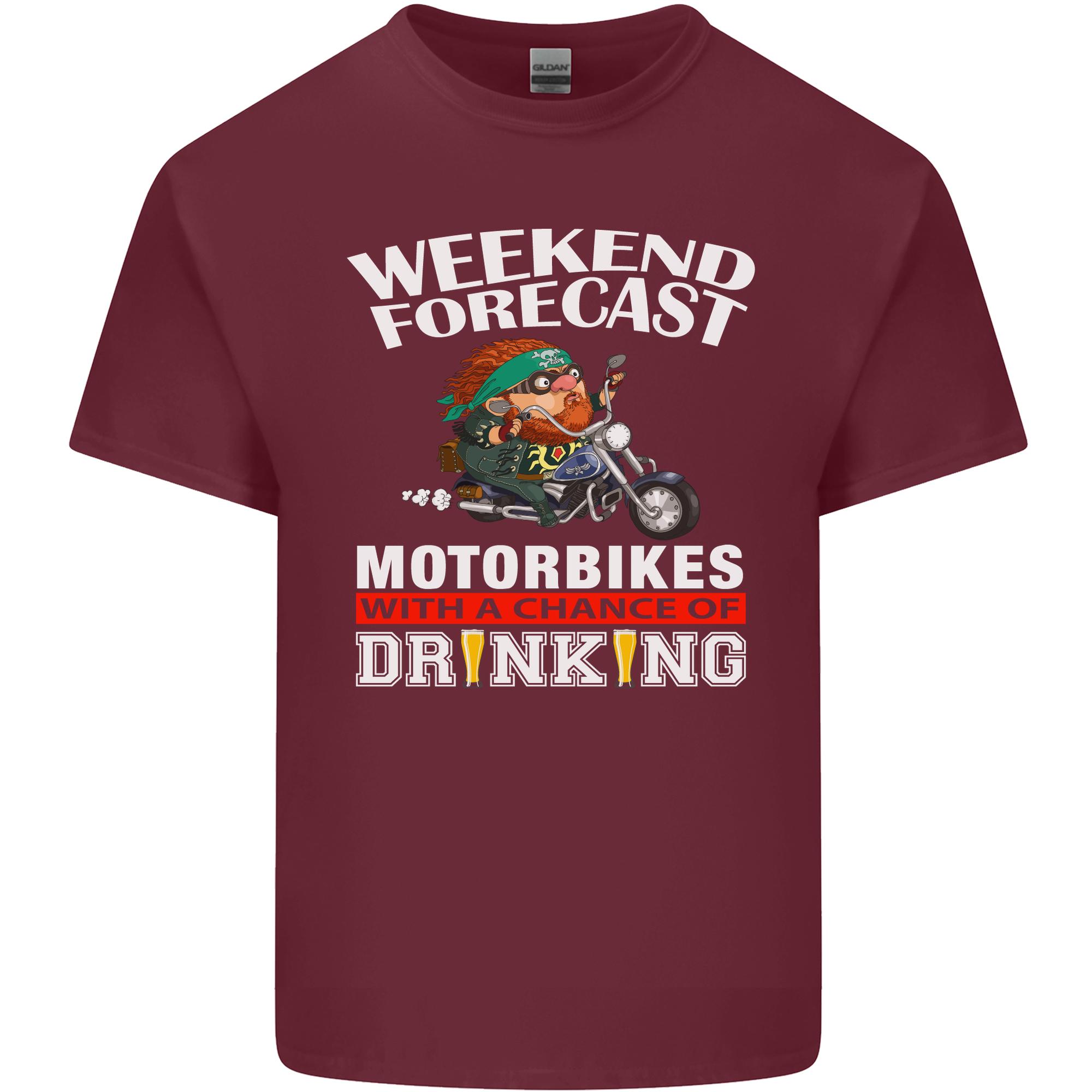 Weekend Forecast Motorbikes Unisexs Light Cotton TShirt S