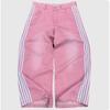 Womens Straight Leg Denim Jeans Vintage Streetwear Cotton Pants Mid-Rise Slim Fit Casual Trousers