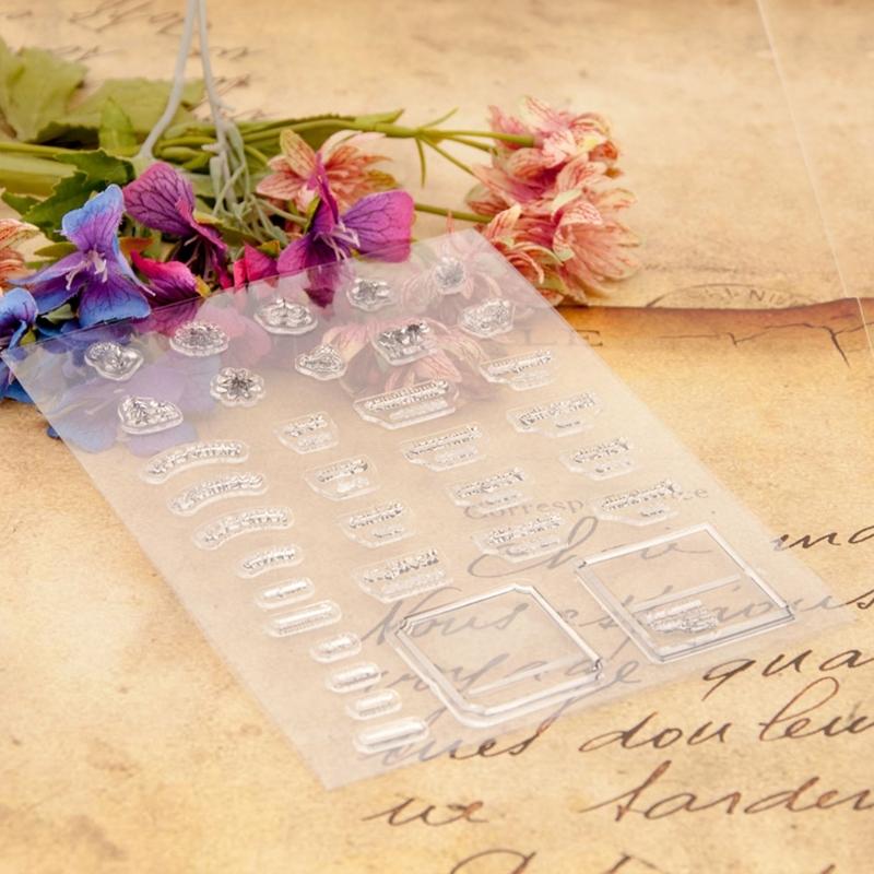 Labeling Words Clear Stamp Scrapbooking Decorative Silicone Stamper for Card Making, Photo Album Journal Decoration