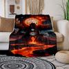 "Timeless Eruption: Fantasy Clockwork Volcano Art Print"Blanket Flannel Throw Blanket for Sofa, Bed, Travel, Camping, Office