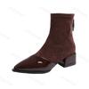 Fashion Fashion Retro Pointed Head Casual Suede Short Boots for Women 2025 Autumn Comfortable Versatile Square Heel Elegant Ankle Boots