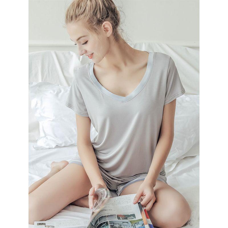 Summer Silk Ice Short-Sleeved Shorts Loose Modal Women's Pajamas