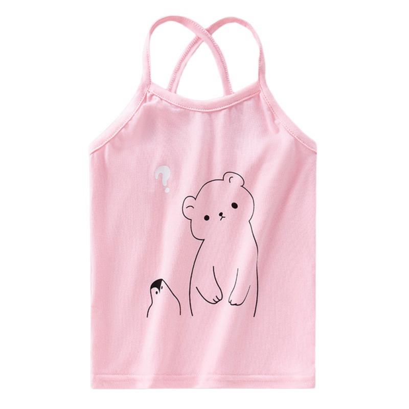 Dziewczynek kamizelka ubrania 1-6Y letnie małe dziewczynki kamizelka bez rękawów kwiatowy nadruk topy bluzka bawełniana na co dzień stroje dla dzieci
