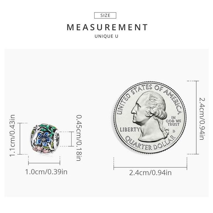 WOSTU 925 Sterling Silver Jungle Secret Rabbit Flower Charm Bead Pendant Fit Original Bracelet Necklace For Women Jewelry