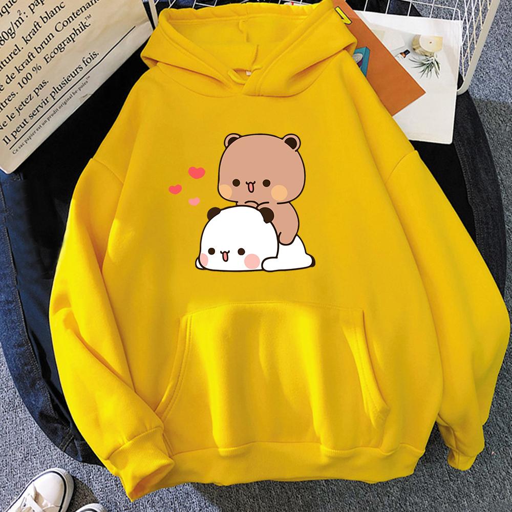 Cute Panda Bear Hoodie Bubu Dudu Cartoon Sweatshirt Long Sleeve High Quality Womens Pullovers Printed Kawaii Tops