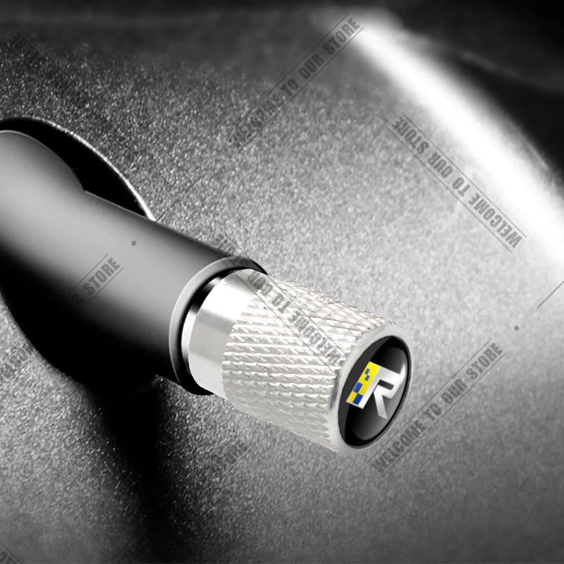 Auto CNC Aluminium R Design Schweden Flagge Emblem Für Volvo XC40 V90 S60 S80 S90 XC60 XC90 4 Stück Reifenventil Luftanschluss Ventilschaft Abdeckkappen