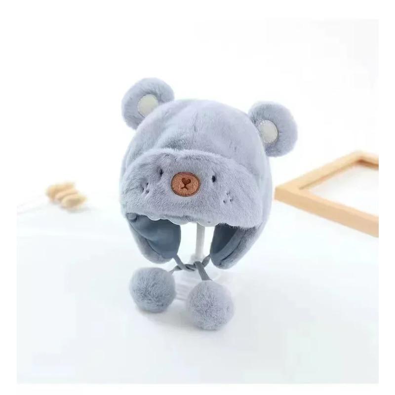 

Милые зимние теплые детские шапки для девочек и мальчиков, флисовые шерстяные шапки с подгибкой и шариками, однотонные шерстяные шапки для защиты ушей, мягкий чепчик для новорожденных