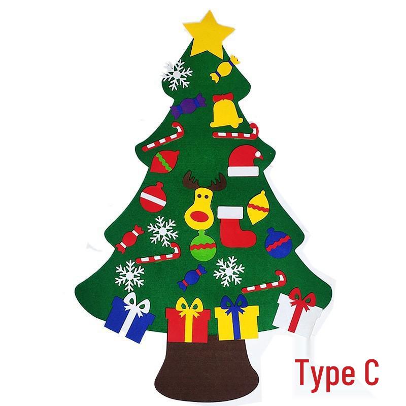 Children's DIY Felt 3D Christmas Tree with Handmade Ornaments