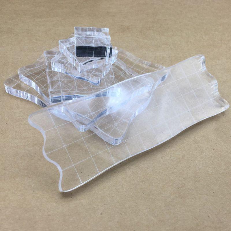 7pcs/set Transparent Acrylic Clear Stamp Block Pad Scrapbooking DIY Handmade Tool Edges Stamping
