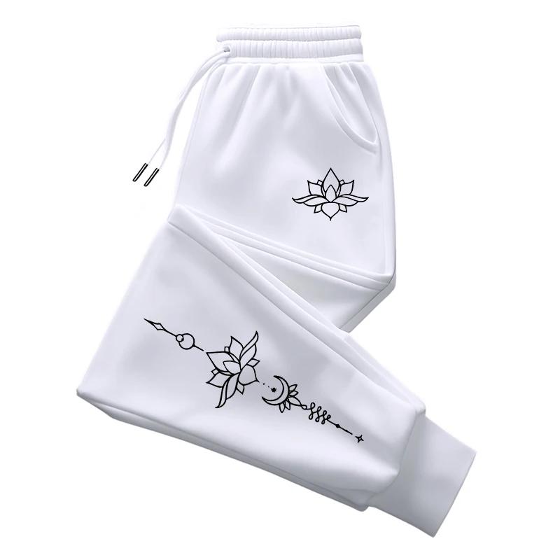 Mystical Lotus Symbol Sweatpants for Woman Season Daily Casual Sporty Jogger Pants Urban Fashion Feamle Loose Trousers